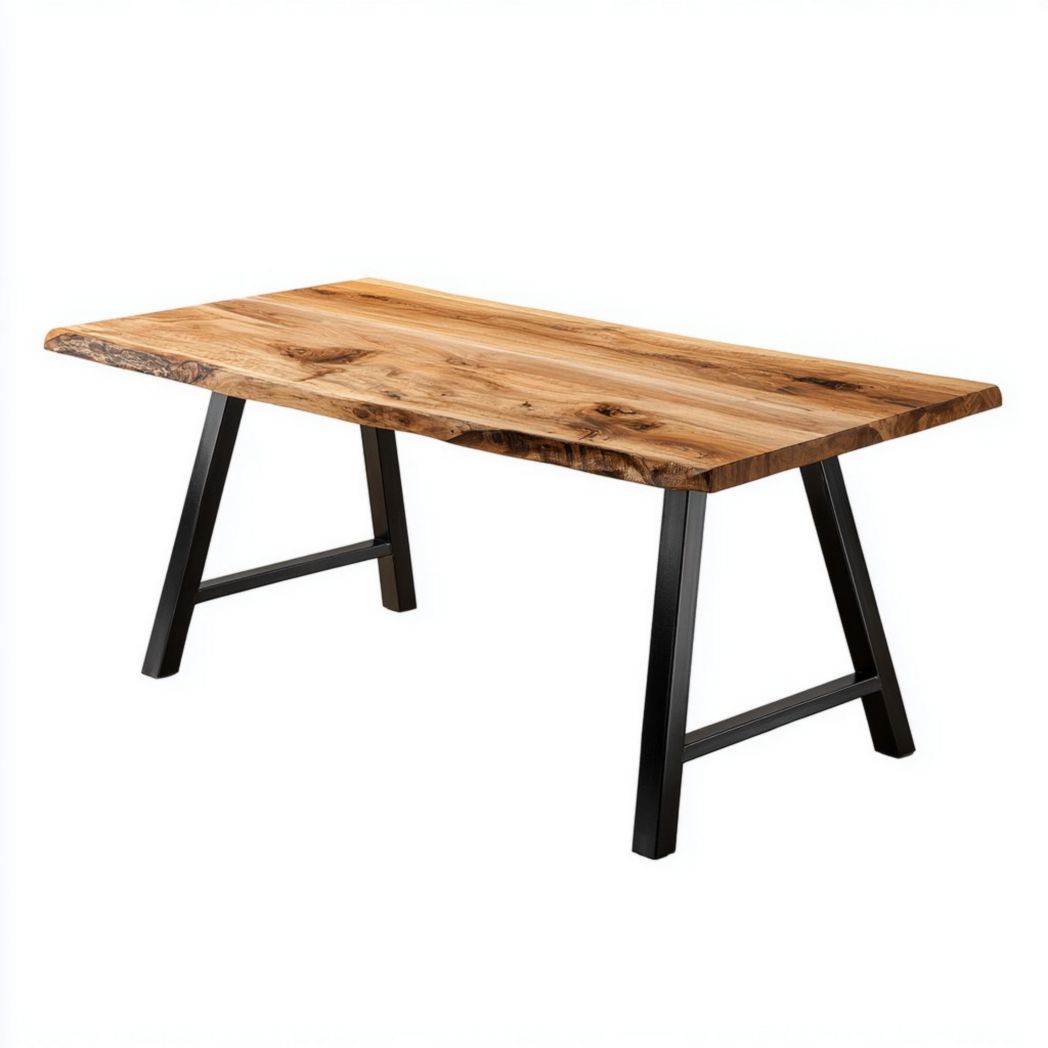 Eettafel van natuurlijk hout voor de keuken of eetkamer - 160 x 80 x 75